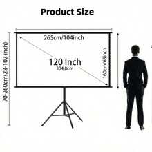 Tripod Stand Projector Screen, 4K High Definition Anti-Wrinkle Portable Screen, Height Adjustable, Indoor/Outdoor Use, Home Theater Movie & Gaming Projection Screen - White - View 11