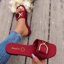 Women Home Slippers - Wine + Rose Champagne + Black - View 4