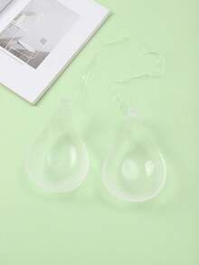 1pc Teardrop Lift-Up Gather Silicone Bra With Detachable Clear Straps, Seamless Invisible Bra For Backless Dresses And Halter Tops - Clear - View 6