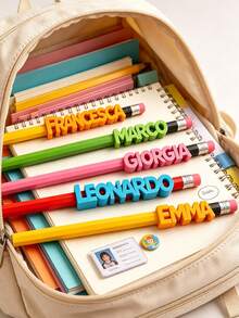 Custom 3D Printed Name Pencil Holder, Personalized Name Pencil Cup Decorative Accessory, Includes Random Color Pencil, Desktop Stationery Ornament, Unique Holiday Housewarming Gift, Suitable For Students - Multicolor - View 6