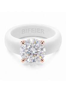 BIFEIER Round 5A Cubic Zirconia Women's Silicone Ring, Copper Plated 18K Rose Gold Band, Soft And Comfortable Ring, Stackable Wedding Engagement Alternative Ring, Sports Yoga Daily Wear Valentine's Day Anniversary Gift - Round - View 12