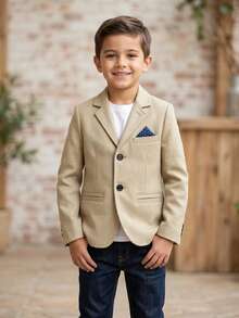 Young Boys Overcoats - Beige - View 3
