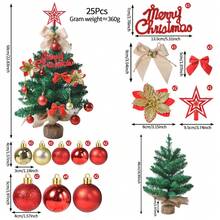 Mini Christmas Tree, Simulated Christmas Tree, With Many Small Decorations, Home Use, Party Diy Decorations, Christmas Decoration Scene - Multicolor - View 2