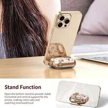 1pc Printed Lockable Pro 3 Protective Case, With Stand, Full Protection Shockproof Earphone Cover, With Keychain, Supports Wireless Charging - Multicolor - View 7