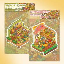 One Set Of 3D Scene‑Building Stickers, Fun Stress‑Relief Kids Journal Stickers, House Series - 19.0 Strawberry Ice Cream - View 2