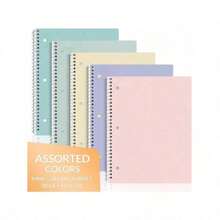 YY Spiral Notebooks, 1-Subject, 5 Packs, College Ruled Paper, 8" X 10-1/2", 70 Sheets Per Notebook,3-Hole Punched Paper, Pink,Purple, Blue, Green, Yellow Spiral Lined Notebooks For School,Work(Random Color) - 5 Pcs - View 8
