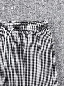 1 buah Celana Panjang Pria Bergaris Kotak-kotak Gaya Vintage Kaki Lebar Kasual Longgar Potongan Lurus Musim Semi Musim Gugur - Light Grey - View 4