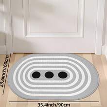 1pc Oval Flannel Doormat, Soft Comfortable Absorbent Non-Slip, Machine Washable With Non-Slip Backing, Suitable For Entrance, Living Room, Bedroom, Kitchen, Bathroom, Laundry Room, Patio, Entryway, Multi-Functional Floor Mat For Holiday Decoration - Multicolor - View 12