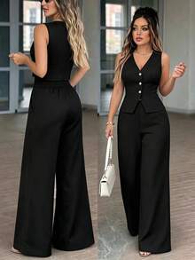 Women Suit Sets - Black - View 1