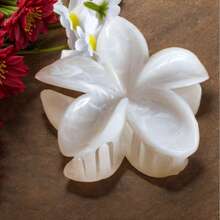 3pcs Korean Style Mambo Plumeria Tie-Dye Sweet Fresh Floral Hair Claw Clips - Multicolor - View 1