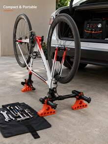 2/1pc Bicycle Inverted Repair Stand, Portable Bicycle Handlebar Support Rack, Non-Slip Bicycle Maintenance Tool, Suitable For Mountain Bikes And Road Bikes, Stable Support For Cleaning, Repair, Adjusting Derailleur And Brakes - Multicolor - View 2