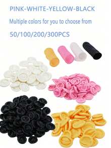 50/100/200/300pcs Disposable Finger Cots, Thickened High Elastic Rubber Finger Sleeves, Dust-Free Anti-Static Finger Protectors, Finger Hygiene Protection, Isolation Care, Home Essential Finger Cots - Solid Color - View 1