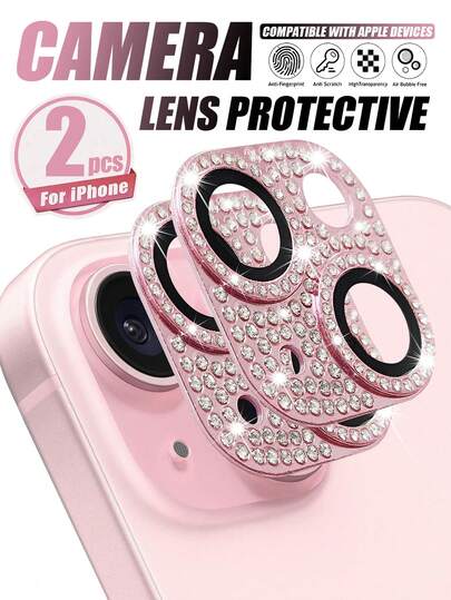 Mr. War Gorilla 2pcs - Pink Lens Protector Cover, High-Hardness Material To Withstand Daily Bumps And Scratches, Keeping The Captured Image Bright And Sharp. High-Hardness Surface Layer, Resists Daily Sharp Object Contact, Effectively Protecting The Lens Surface. Compatible With IPhone 18promax/18pro/18/17E/17 Promax/16 Promax/15 Promax/14 Promax/13 Promax/12 Promax/11 Promax/17 Pro/16 Pro/15/14/13/12/11 And Other Series.
