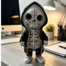 1pc Halloween Skeleton Sweatshirt Resin Figurine, Holiday Party, Office Desk Decor, Yard Decoration Holiday Gift - Multicolor - View 5
