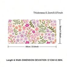 Cute Floral Pattern Leather Gaming Mouse Pad Large Desk Mat Non-Slip Leather Material, Perfect For Office And Home Use, Ideal Gift For Boyfriend/Girlfriend, 35.4X15.7 Inches Desk Mat And Mouse Pad Set Large Mouse Pads For Desk Back To School - View 12
