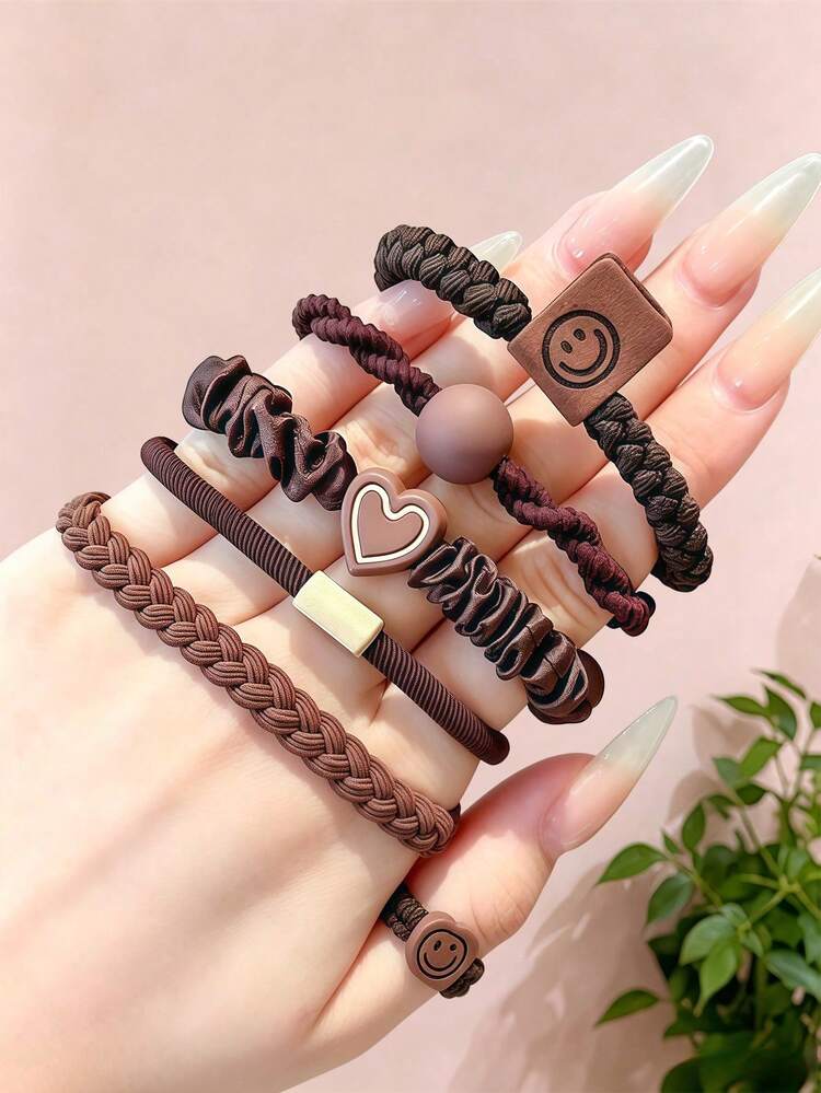 5/10/15pcs/Set Colorful Braided Hair Ties, Simple Sweet Hair Accessories - Suitable For Girls And Women, Applicable For Daily, Vacation, Dating, Gathering - Multicolor - View 7