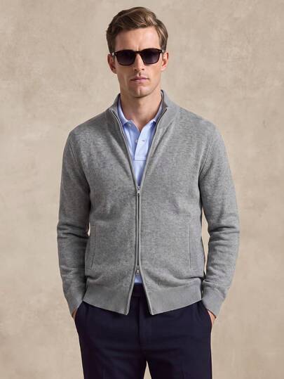 Courvante Men's Casual Zipper Pocket Long Sleeve Knit Cardigan, High Quality Fall/Winter Daily Commute Business