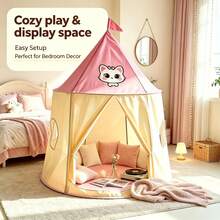 1 Pc Aesthetic Pop Up Canopy Tent, Foldable Privacy Shelter For Bedroom Reading Corner, Living Room Decor Good Choice For Christmas Gift Holiday Present. - 43.3"x53.1" Decor Tent - View 2