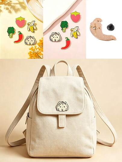 1/5pcs Fruit & Vegetable Cartoon Creative Brooch, Strawberry, Banana, Chili Pepper Shapes, Bright Colors, Durable, Small & Lightweight, Doesn't Scratch Clothing, Suitable For Jackets, Canvas Bags, Backpacks, Multi-Purpose For Daily Decoration, Collection, And Gifting