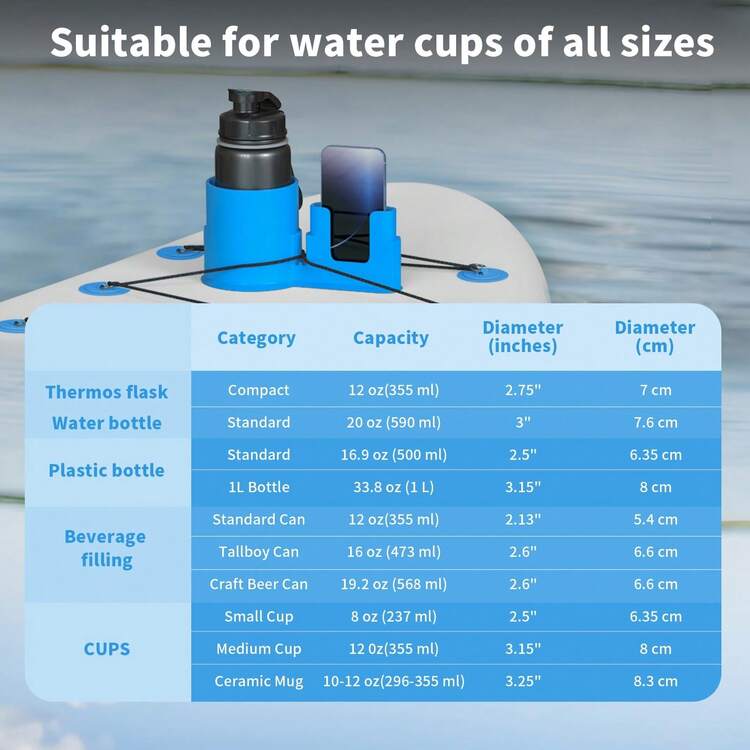 Surfboard Kayak Drink Cup Phone Holder With Strap To Secure Drink And Phone - Fixed Bracket - View 9