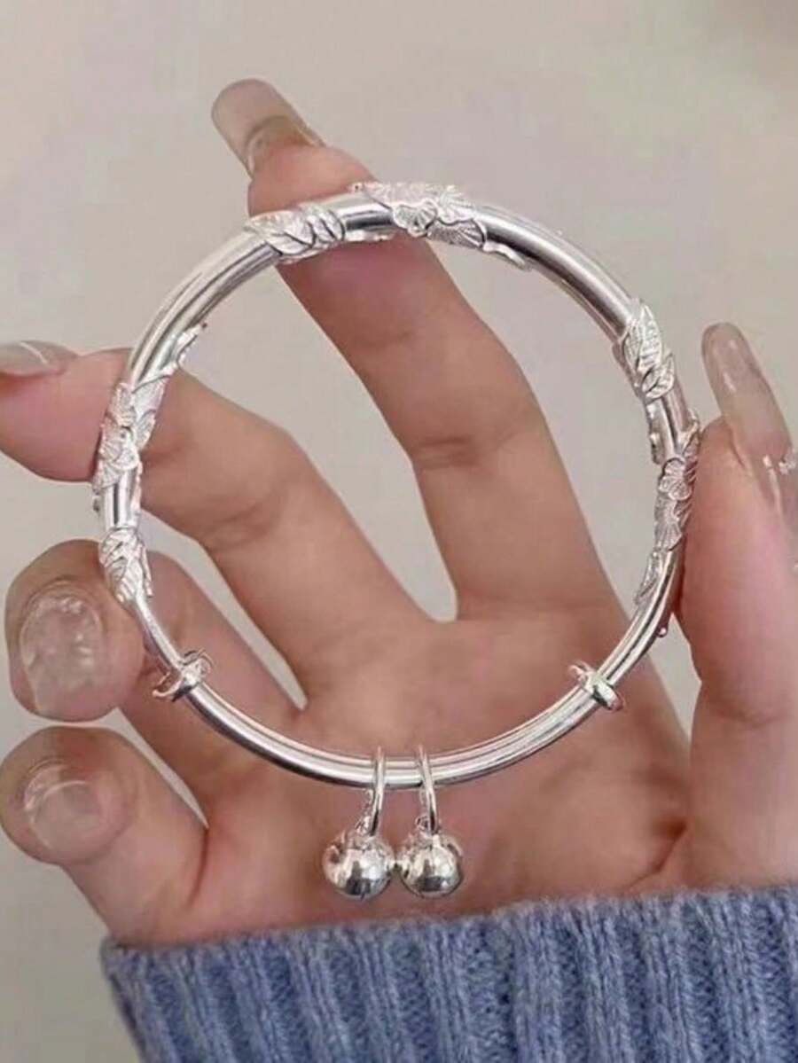 1 Set Of Bells, 1 Floral Bracelet, Suitable As A Gift For Mother, Also As A Mother's Day Gift For Friends, Novel Style, Lightweight And Luxurious, Unique Design - Multicolor - View 1