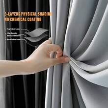 Room Divider Curtains With Flexible Ceiling Curtain Tracks Set, 100% Out Floor To Ceiling Curtains Patio Sliding Door Curtains Drape And Rail W 8.3 * H 8 FT - Grey - View 4
