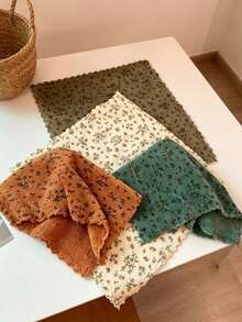 1/2/4/6/8pcs Floral Pattern Cleaning Cloths, Quick-Drying Thickened And Widened Kitchen Towels, Soft And Breathable, Suitable For Bath Towels, Car Polishing Pads And Glassware Cleaning, Square Towels - Multicolor - View 5