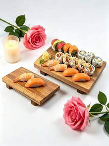 Stool Tray, Sushi Tray, Tray Plate, Solid Wood Dining Tray, Suitable For Restaurant, Camping, Outdoor Use, Washable, Optional Sizes, Can Hold Food And Snacks, Also Can Be Used To Hold Soap And Towels - View 3