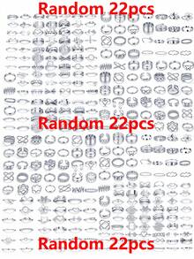 Random 68pcs/46pcs/22pcs Minimalist Fashion Casual Elegant Faux Pearl Irregular Twisted Geometric Leaf Butterfly Flower Ring Set For Women, Dating, Vacation, Daily Wear, Party, Anniversary, Holiday Gift - Silver - View 7