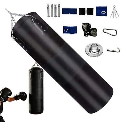 Heavy Boxing Bag Oxford Stress Relief Fitness Trainer Equipment Set Heavy Kickboxing Bag For Adults Indoor Home Gym Workout