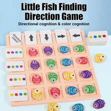 1 Set Little Fish Find Direction Educational Board Game, Children's Color And Direction Cognition Puzzle Toy, Montessori Early Learning Educational Training Game, Enhance Logical Thinking And Attention, Suitable For 3+ Years Old Children's Parent-Child Interactive Desktop Toy - Multicolor - View 4