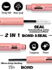 Dual-Head Long-Lasting Waterproof Eyelash Glue, Gentle On Skin, Non-Irritating, Easy To Remove Without Residue, Suitable For Makeup Beginners And Daily Beauty - Multicolor - View 2