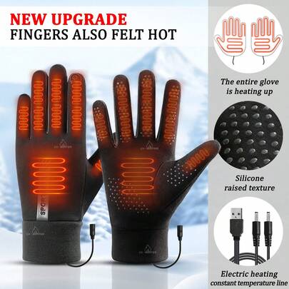 Guantes Calefactados USB, Guantes de Invierno Cálidos, Guantes de Punto, Disponibles en Dos Estilos: Calefacción en el Dorso de la Mano y los Dedos, o Solo Calefacción en la Palma y el Dorso de la Mano. Perfecto como Regalo de Invierno Cálido para Padres y Amigos.