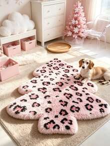 1pc Pink Leopard Print Silk Christmas Tree Decorative Rug, Love & Healing Bedroom Decor, Small Rug, Carpet, Home Decor, Living Room Rug, Living Room Small Rug, Bedroom Rug, Living Room Home Decor, Outdoor Rug, Washable Rug - Multicolor 6 - View 2