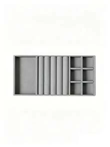 6/1pc Wooden Velvet Jewelry Tray, Jewelry Storage Display Tray, Drawer-Style Earring Storage Box, Stackable Jewelry Storage Tray, Multi-Functional Jewelry Display Tray, Portable Multi-Purpose Storage Box, Office Desk Drawer Storage Box - Multicolor - View 9