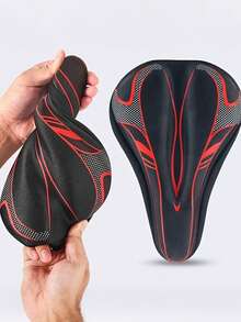 3D Thickened Bicycle Seat Cover Hollow Breathable Cushion Cover For Cycling Enthusiasts Compatible With Replacement Bicycle Saddle Cover For Fixed-Gear Exercise, Mountain And Road Bike Seats Perfect For Gym Spin Bicycle And Highway Rides - Multicolor - View 2