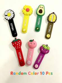 7 piezas Organizador de cables de PVC con diseño de frutas de dibujos animados, organizador de cables lindo para estudiantes niñas, almacenamiento de cables de auriculares, cables de datos, cables de carga, gestión de cables - AA - Ver 13