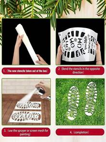 Reusable Santa Claus Footprint Stencil, Large Christmas Boot Shaped PET Material Template, Suitable For DIY Crafts, Holiday Decoration, Christmas Floor, Window, Stair Decoration, Lawn Painting Or Handmade, Christmas Winter Wonderland Home Party Decoration - A - View 5
