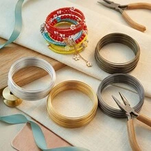 سلك معدني 0.6 مم/60 م، سلك خرز DIY، مناسب لصنع مشابك الشعر، نسج المجوهرات، التصفيف، لف السلك المعدني الزهري - خيط مجوهرات - مشاهدة 2