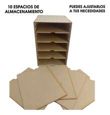 Exhibidor Organizador De Hojas Carta Mdf 10 Compartimentos - Natural - Ver 8