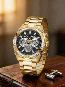 GUESS Horizon Series Men's Quartz Chronograph Watch, Round Black Dial With Roman Numerals, Suitable For Business, Commuting And Daily Wear - WATCH - View 15