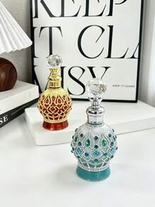 20ml Elegant Vintage-Style Rhinestone Enamel Dropper Bottle, Mini Refillable Container, Portable For Travel Or Holidays, Personal Care, Perfume And Essential Oil Decanter, Ideal Gift For Girls (Empty Bottle Only) - View 5