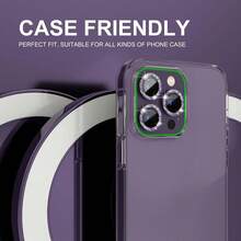 Arvin For IPhone 18 Pro Max/18 Pro/18/17 Pro Max/17 Pro/16 Pro Max/16 Pro/15 Pro Max/15 Pro/17Air/16Plus/15Plus Camera Lens Protector, Metal Frame Glass Cover Not Easy To Break, Strong Adsorption, Case-Friendly, Metal 9H Sapphire Glass Rear Camera Screen Cover - Purple - View 4