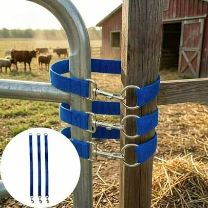 3pcs Convenient Horse Gate Latch, Easy Ranch Gate Hook, Single Ring Rotating Snap Hook, Suitable For Fixing Horse Fences, Cattle And Sheep Fences, Length Fits Most Gates