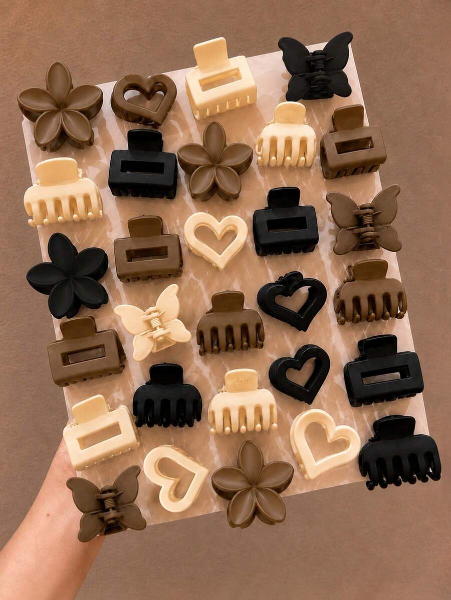 10/20/30/40pcs Random Color & Style Mini Hair Clips, Girls Hair Claw Clips, Hair Pins, Hair Accessories, Girls Head Decor - Multicolor - View 1