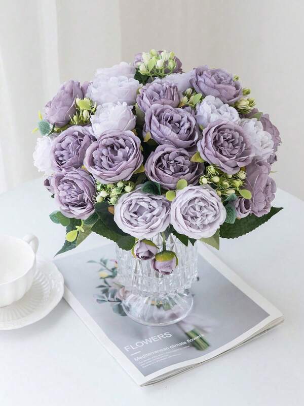 1 Buket Mawar Buatan dengan Hydrangea Sutra, Cocok untuk Pernikahan, Rumah, Restoran, Kamar Tidur, Dekorasi Vas, Perlengkapan Pesta Ulang Tahun Liburan, Dekorasi Adegan Pernikahan, Dekorasi Bunga, Hadiah Hari Valentine, Bahan DIY Tahun Baru, Hadiah Wisuda, dll.