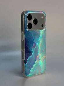 1pc Neon Nebula Starry Fluid Pattern Design Phone Case, Compatible With Phone 17 Pro Max, 16 Pro Max, 15 Pro Max, 14 Pro Max, Korean-Style High-End Fashion Fun Phone Case, Suitable For 11/12/13/14/15/16 Pro Max Plus, Elegant Design For Men And Women, Perfect Gift For Girlfriend On Christmas, Valentine's Day, Easter, Wedding Season And Birthday! - Multicolor - View 3
