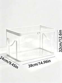 Heavy Duty Transparent Flip Lid Storage Box, Large Rectangular Stackable Space-Saving Organizer Bin, Durable Plastic Storage Container, Suitable For Clothes, Books, Home Office, Travel, Household Storage, Backpack Storage Bag, Dorm Storage - Multicolor - View 11