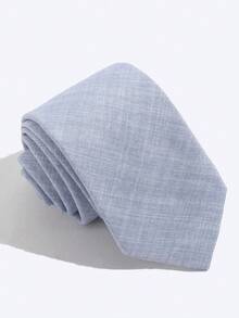 1pc Japanese Style Matte Faux Linen Texture Solid Color Student Business Versatile Shirt Tie Accessory - Multicolor - View 3