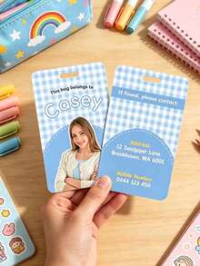 PVC Photo Name Tags, Backpack Luggage Tags, Double-Sided Anti-Loss Labels With Contact Information, Back To School Gift, Travel Luggage Identification Accessories - Multicolor - View 2